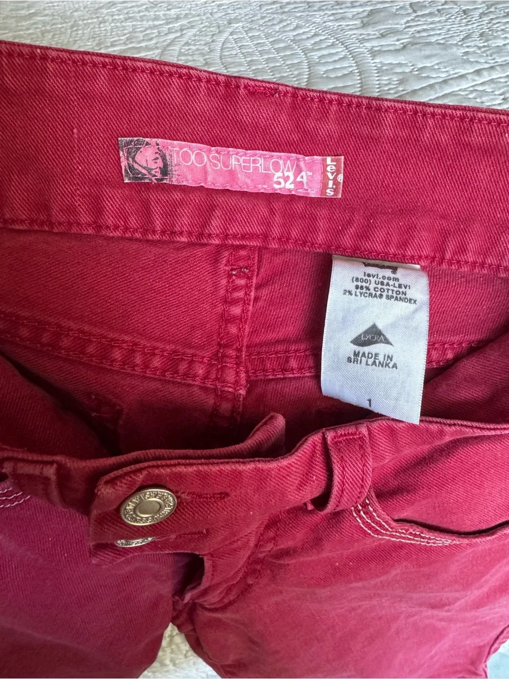 Levi’s Too Superlow Size 24 Red Bermuda Jean Shorts Y2K Low Rise Jorts